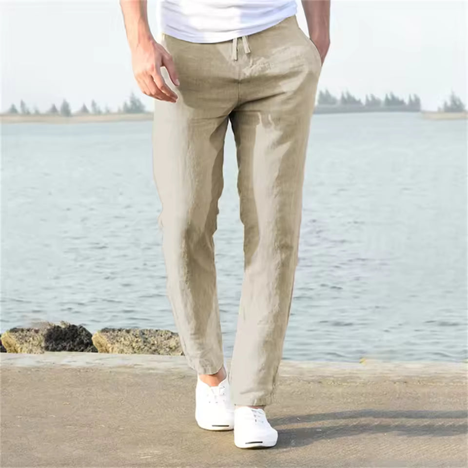 Calça Linho Outono Bege