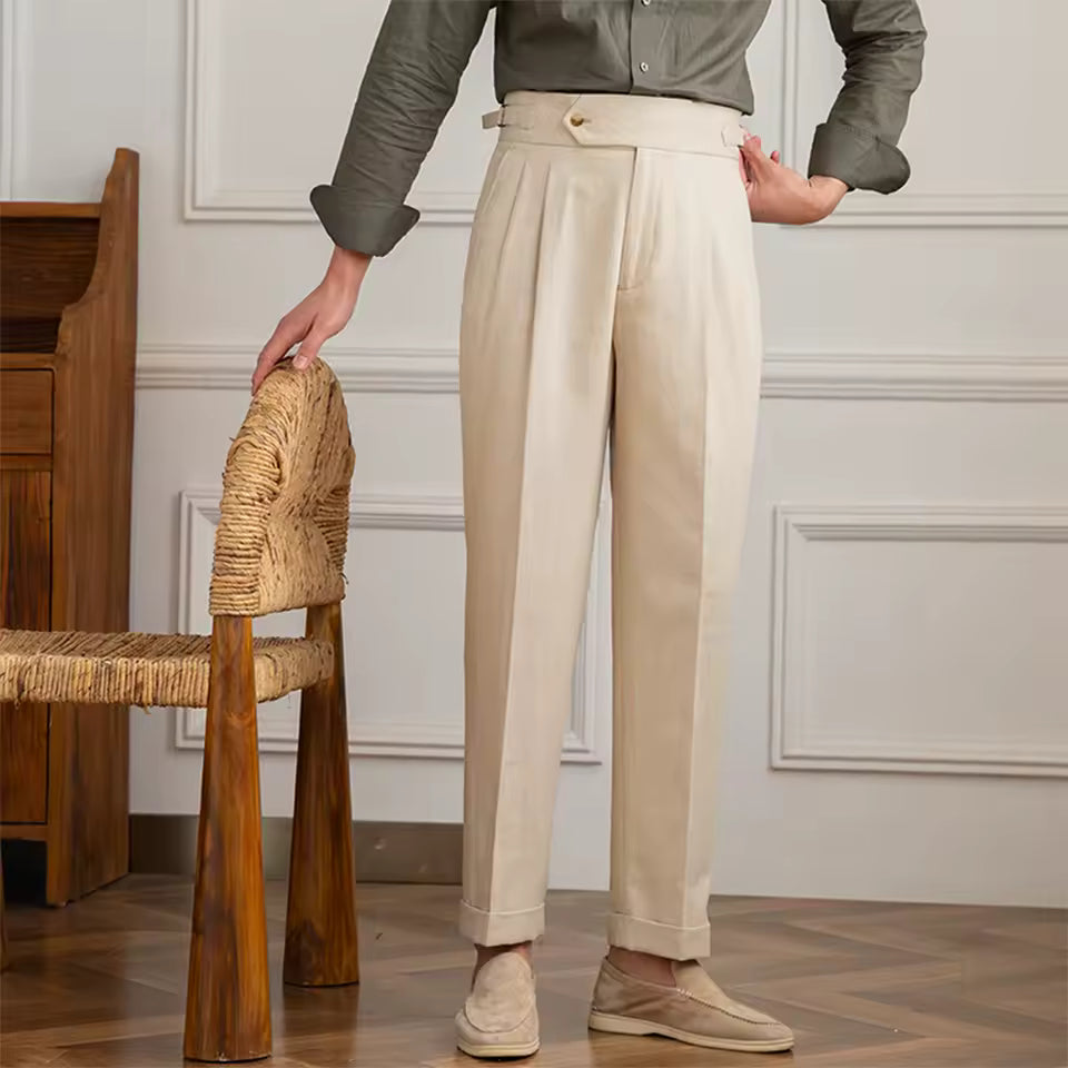 Calça Linho Alfaiataria Bege
